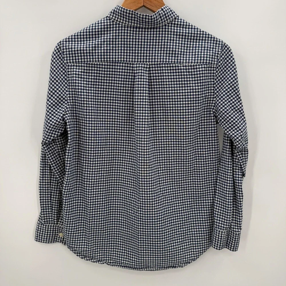 Ralph Lauren Boys‎ Large 14-16 Gingham Button Down Shirt Navy White Cotton